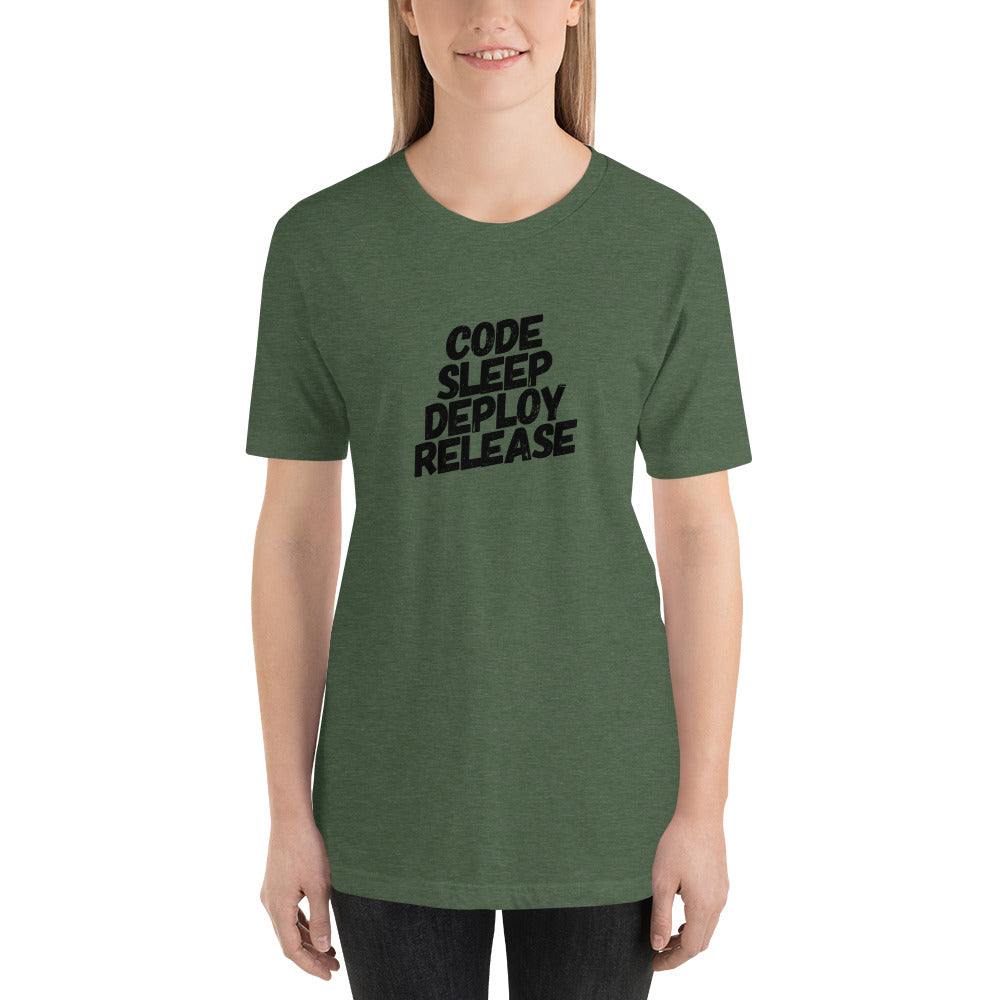 Code Sleep Deploy Release // Dev life - Short-Sleeve Unisex T-Shirt